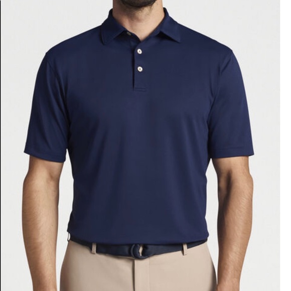 NWOT Peter Millar Navy Golf Polo XXL Custom Logo - Taylor Made Golf Staff